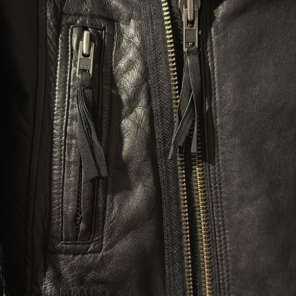 JOIE Ailey Black Lamb Skin Moto Jacket Size Small - Picture 6 of 16